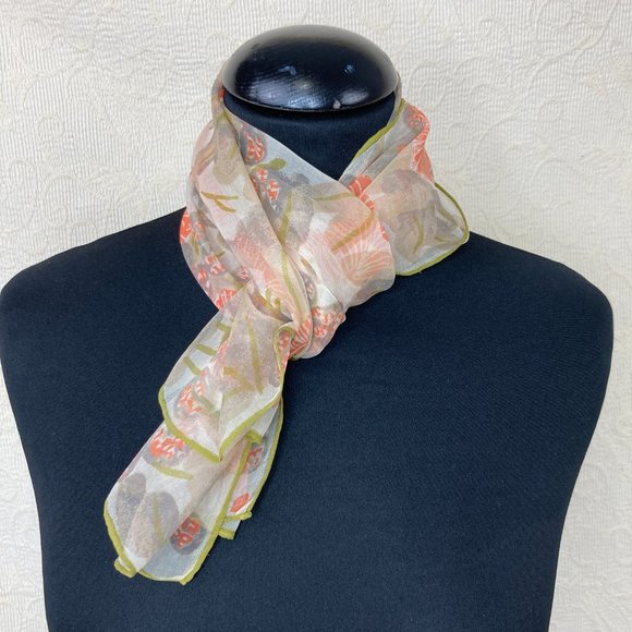 Vera Neumann 60s Butterfly Vintage Silk Chiffon Oblong Scarf - Picture 4 of 9